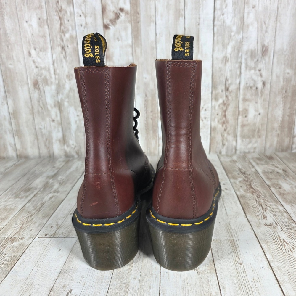 Dr. Martens Sienna Heeled Leather Ankle Boots Women's Size 6 Brown - Picture 3 of 8